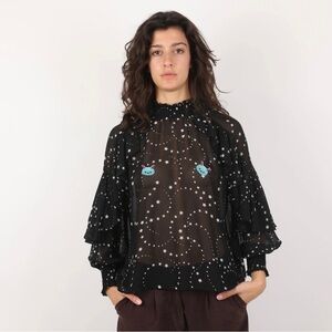 Maje Starry Sheer Blouse - Size 1/Small - Brand New